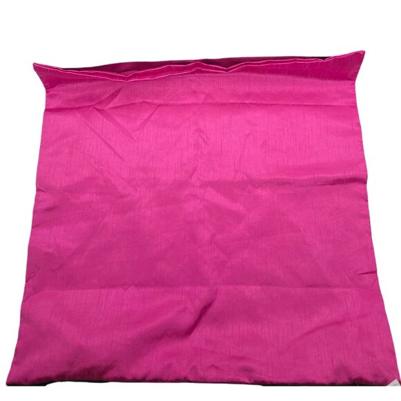Decorative Pink Silk Pillowcase With Hidden Zipper Closure 25x25 - Picture 4 of 4